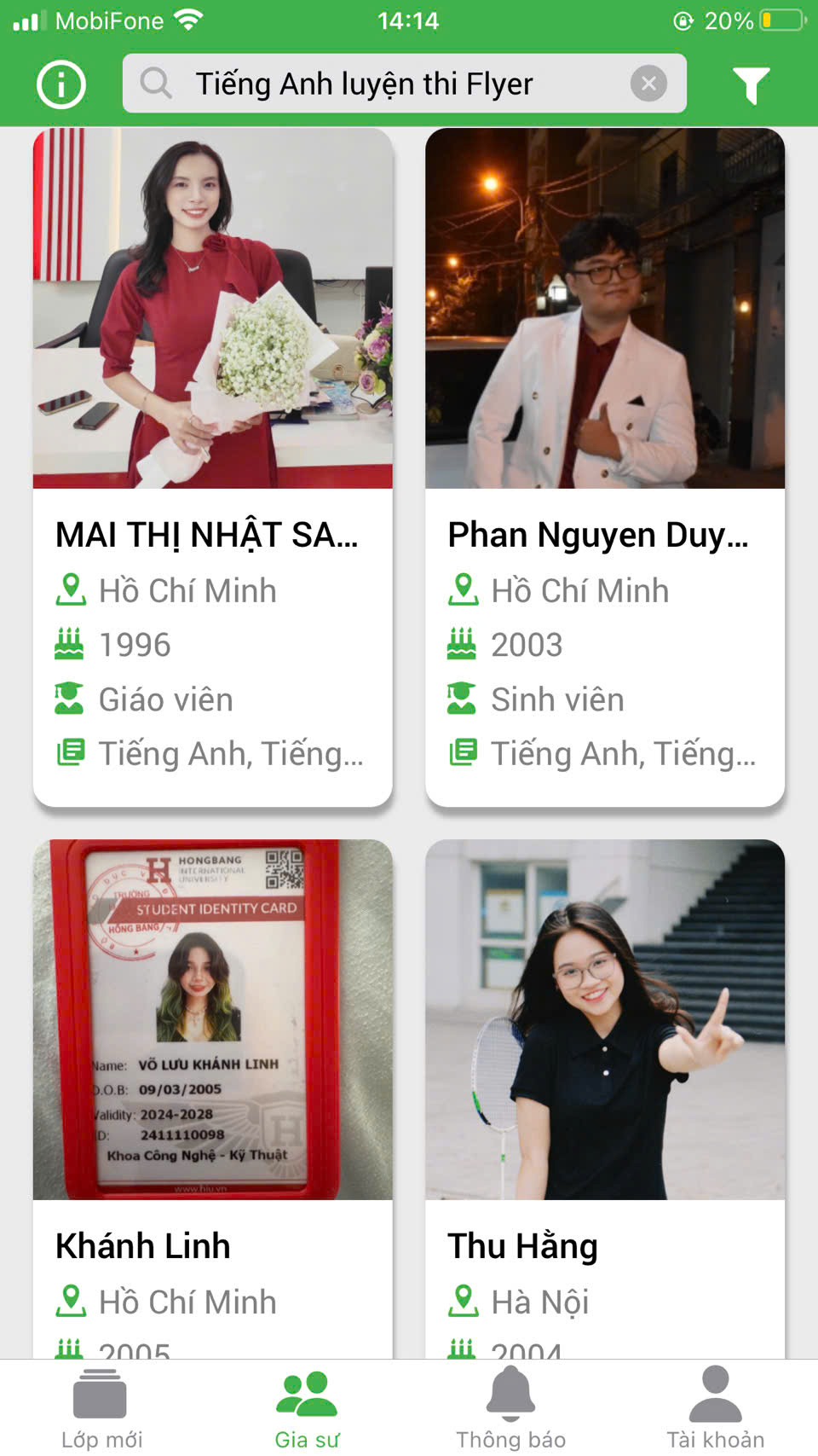Dạy kèm luyện thi flyer